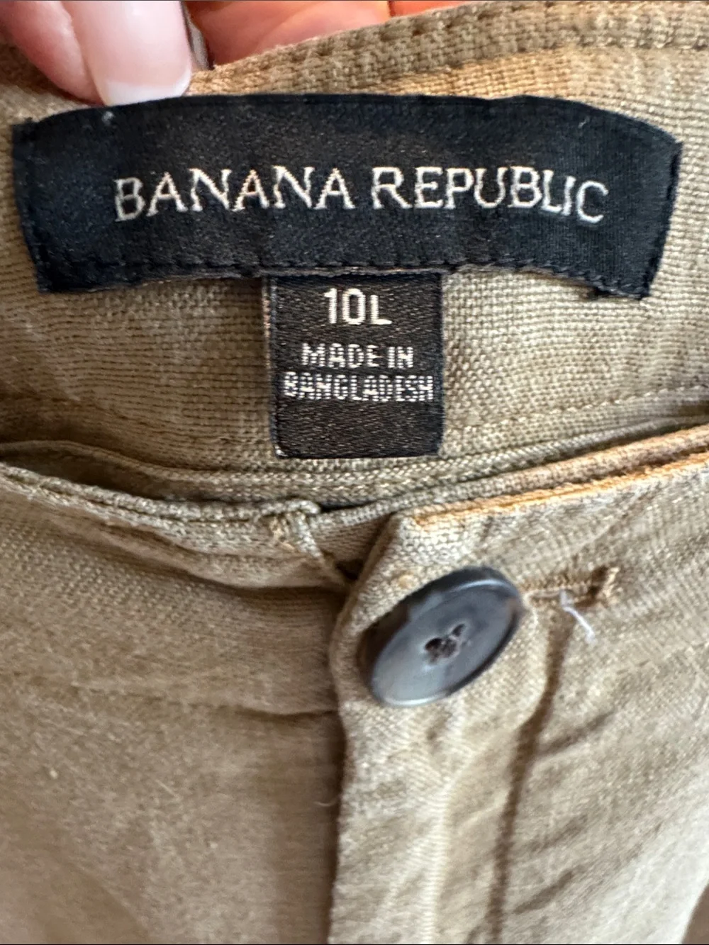 Banana Republic High Rise Linen Wide Leg Pleated Trouser Pants Womens 10L Tan